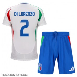 Italia Giovanni Di Lorenzo #2 Seconda Maglia Bambino Europei 2024 Manica Corta (+ Pantaloni corti)